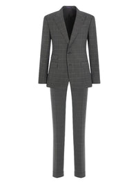 Hand-made Kent partridge-eye wool suit - Charcoal