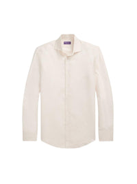Chemise en sergé de lin gratté - Cream