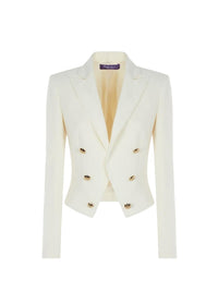 Veste de smoking Spencer crêpe de laine - Lux Cream