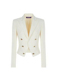 Veste de smoking Spencer crêpe de laine - Lux Cream