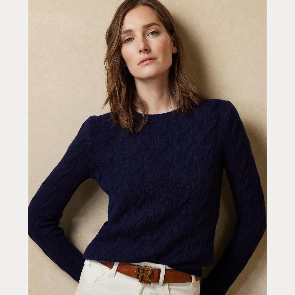 Cashmere cable jumper - Lux Navy