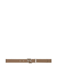Ceinture fine RL en cuir chagrin - Dark Taupe