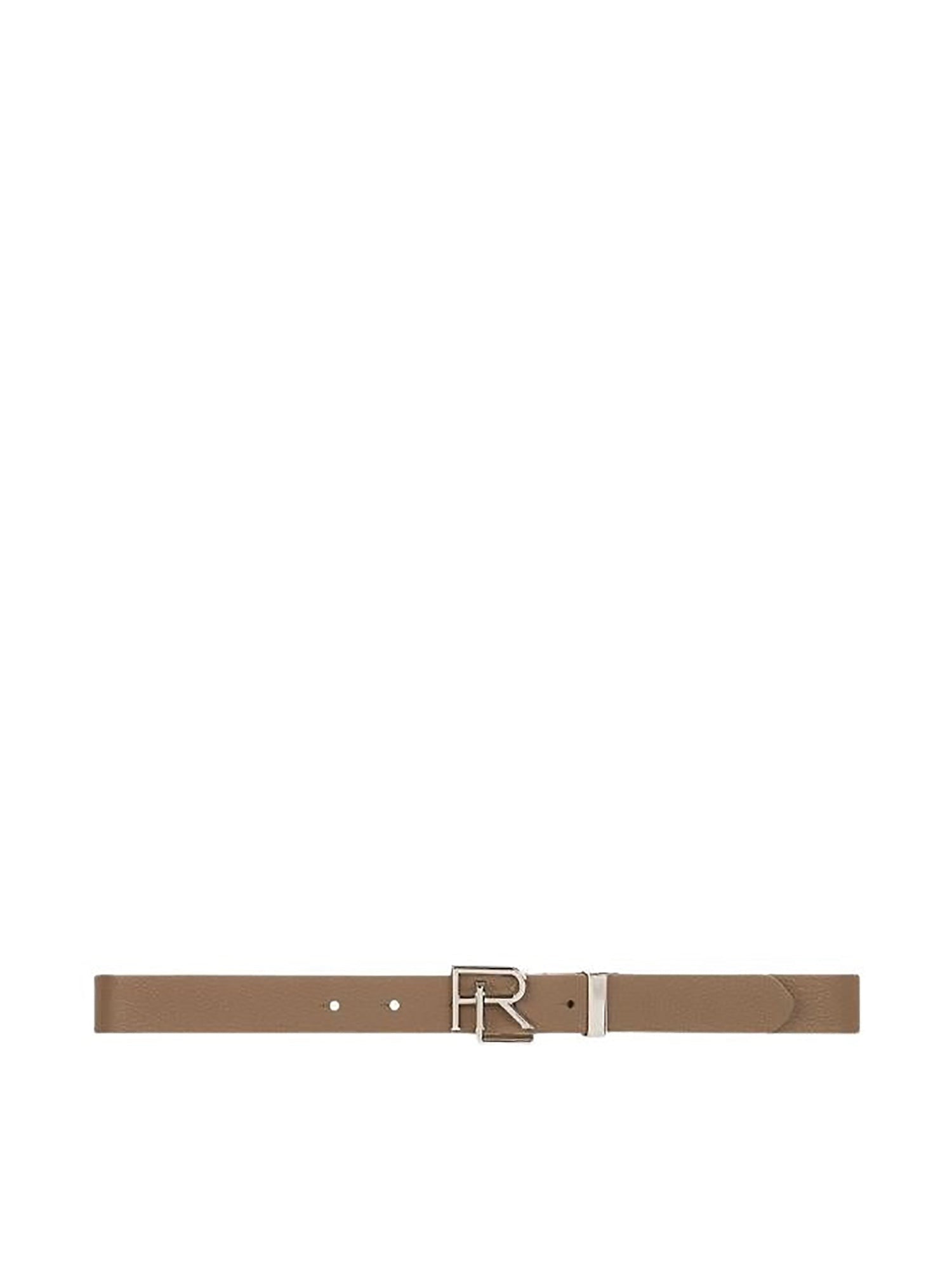 Ceinture fine RL en cuir chagrin - Dark Taupe