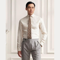 Chemise en sergé de lin gratté - Cream