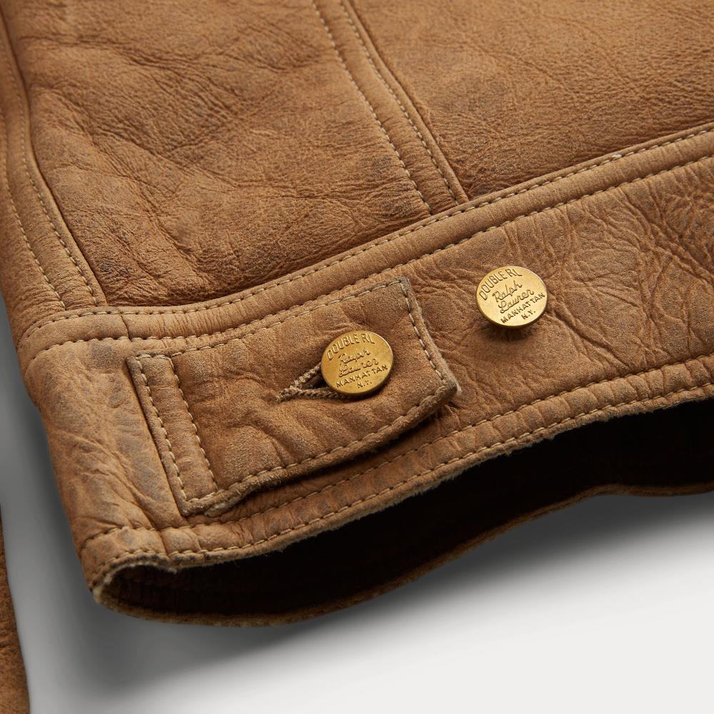 Veste en peau lainée - Khaki
