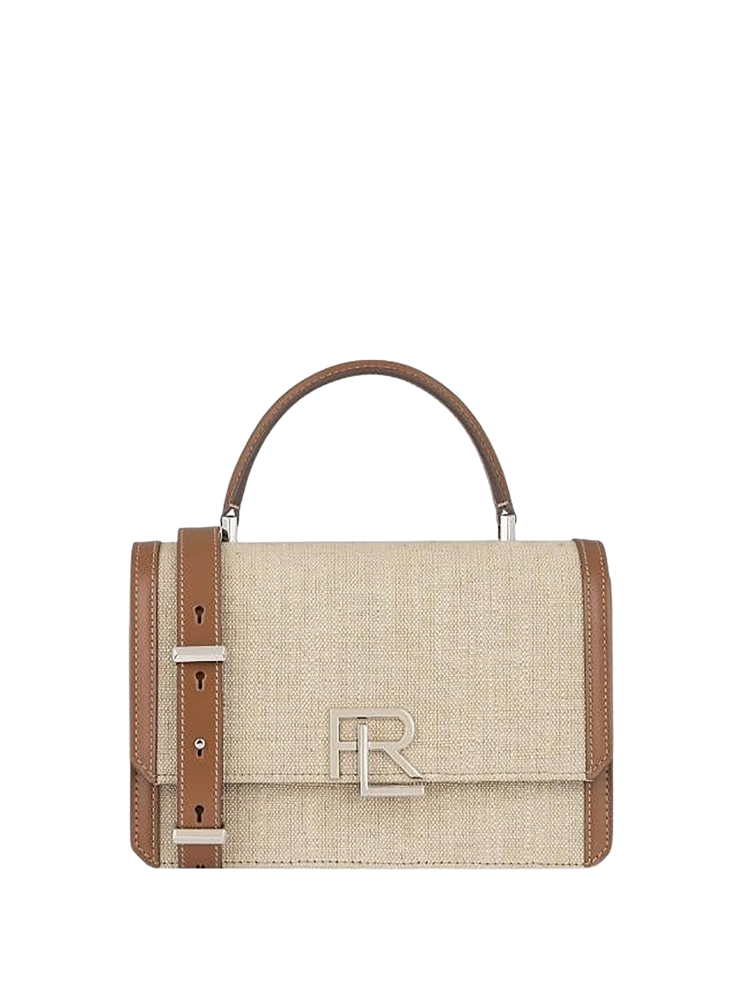 Sac porté main tissé RL 888 en lin - Natural & Rl Gold