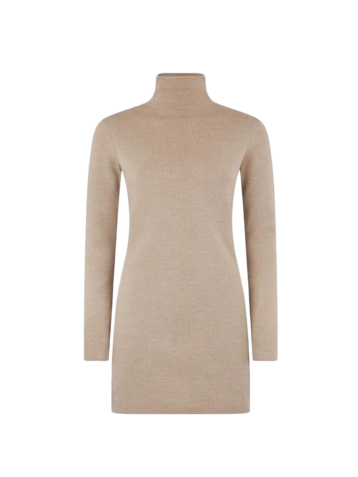 Pull tunique col cheminée en laine mérinos - Mineral Melange