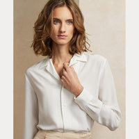 Chemise Darien en crêpe de Chine - Lux Cream