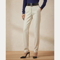 Pantalon Simone en crêpe de laine - Cream