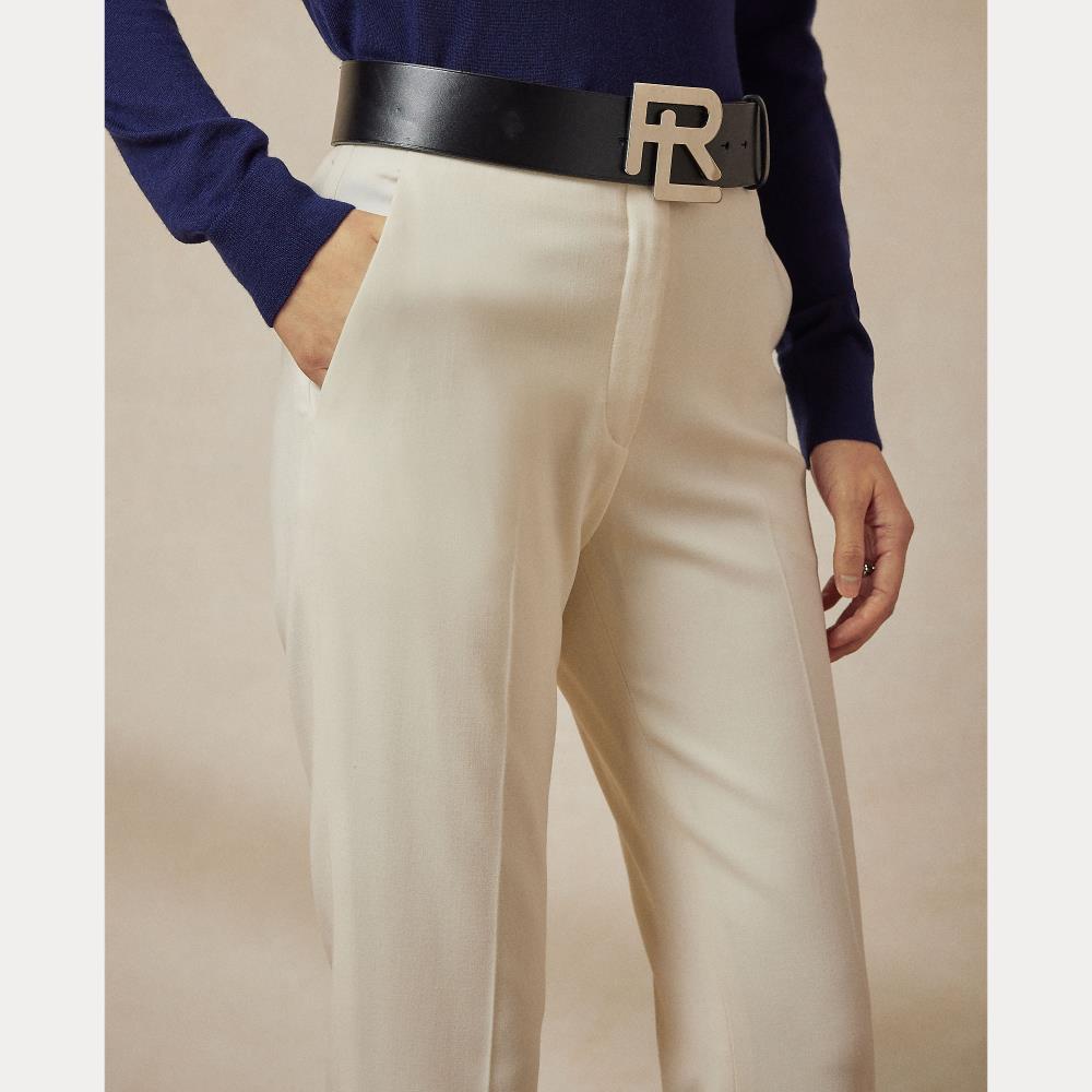Pantalon Simone en crêpe de laine - Cream