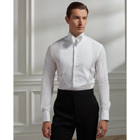 Chemise col cassé à plastron - White
