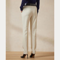 Pantalon Simone en crêpe de laine - Cream