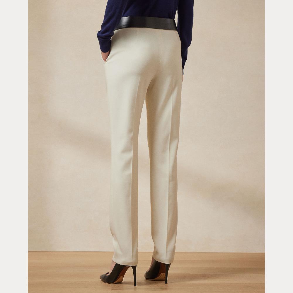 Pantalon Simone en crêpe de laine - Cream