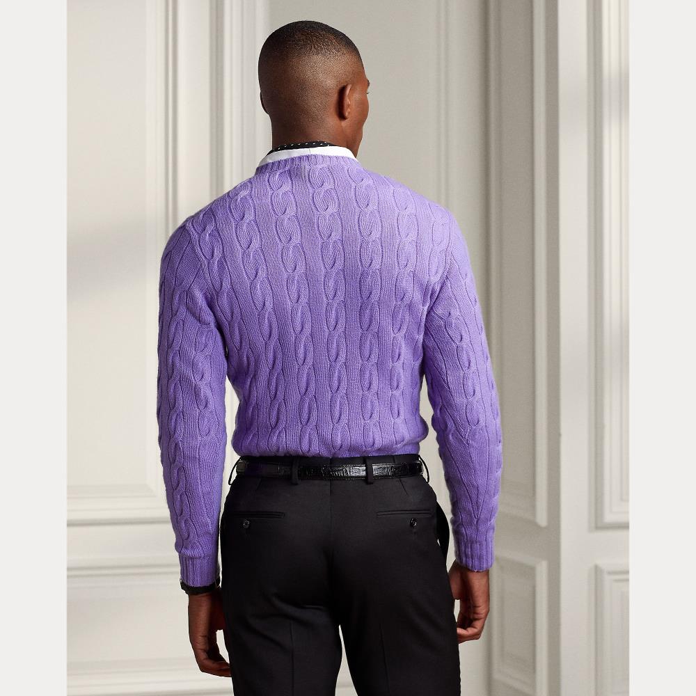 Pull torsadé en cachemire - Lavande Classique