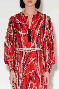 Blouse Hill Sevigny en soie - Rouge