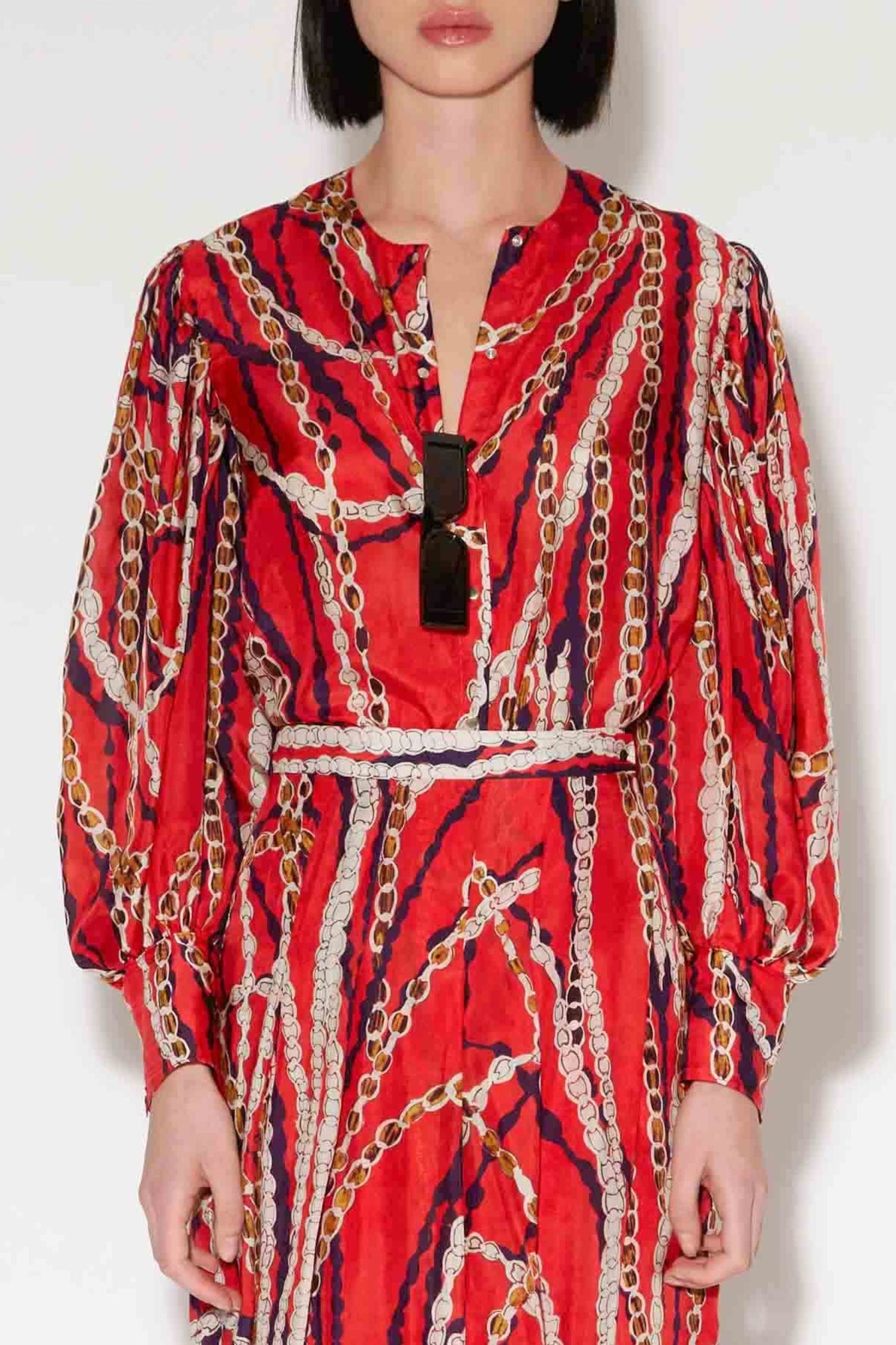 Blouse Hill Sevigny en soie - Rouge