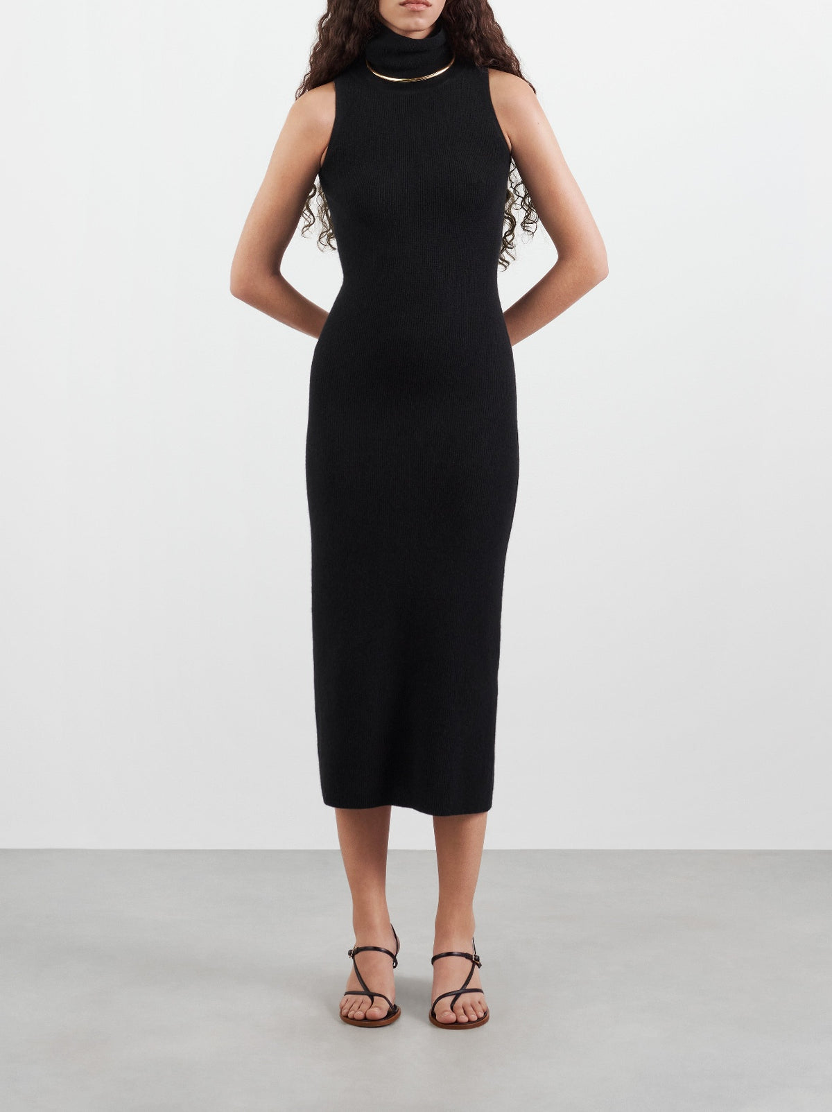 Robe à col roulé en cachemire - Noir