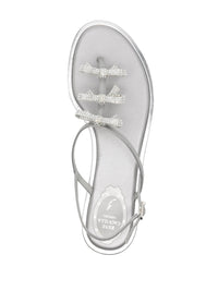 Sandales plates Diana à strass en cuir - Grigio & Silvershade