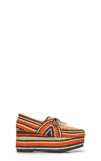 Diamond Platform en rouge clay multicolore raphia