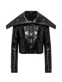 Blouson grand col avec pressions - Black