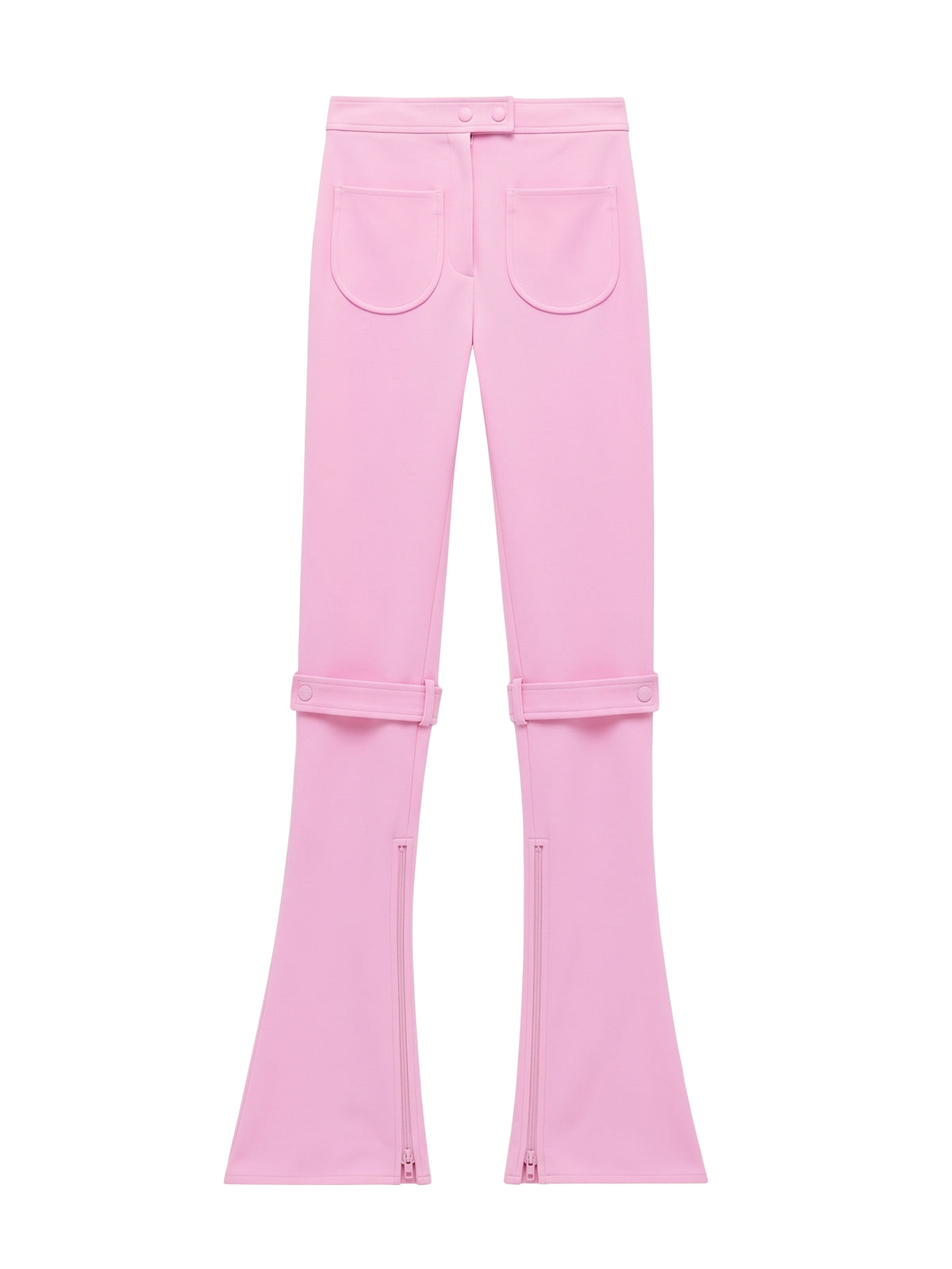 Pantalon évasé à pattes boutonnées - Rose