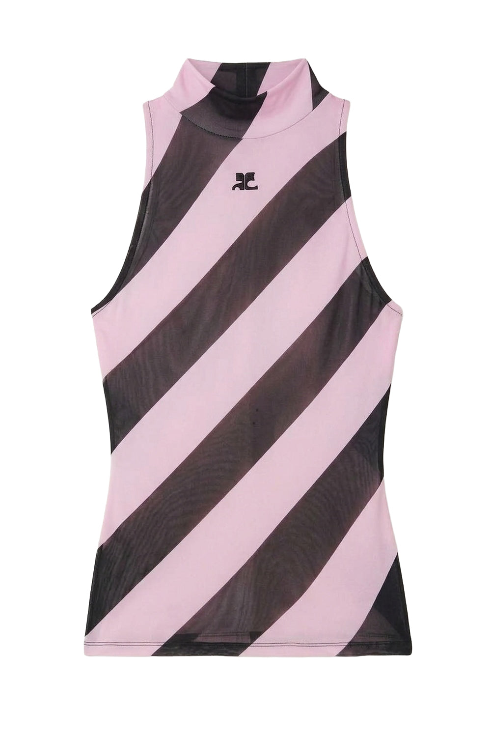 PRIX MARQUE : 90 / TOP ASYMÉTRIQUE RAYÉ EN MESH