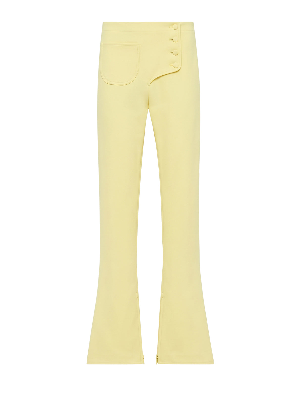 Pantalon flare à zip - Jaune Clair
