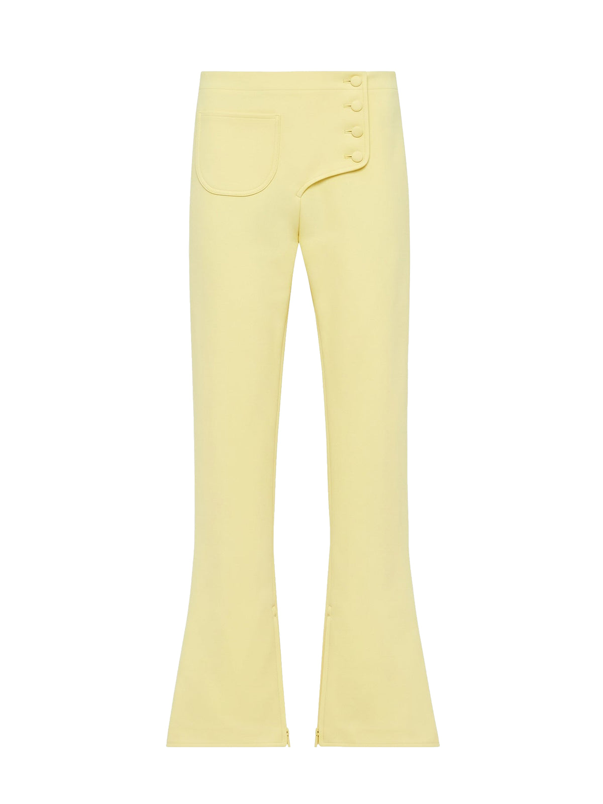 Pantalon flare à zip - Jaune Clair