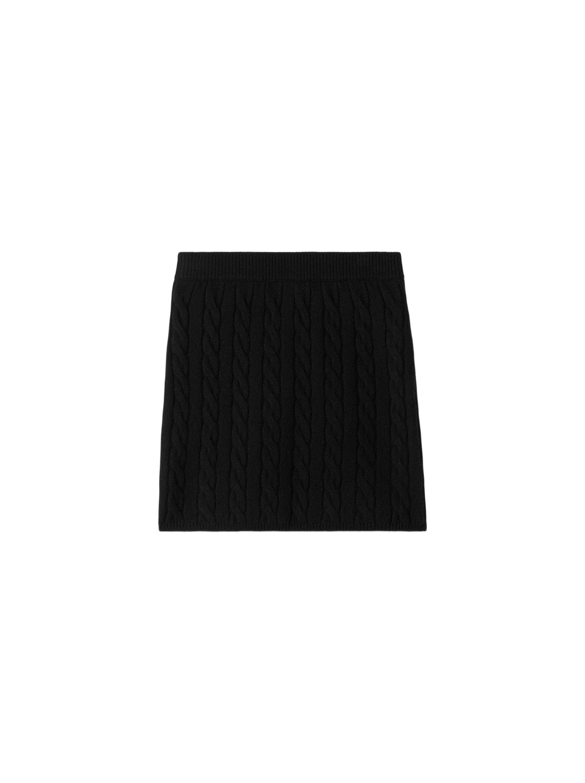Jupe à maille torsadée en cachemire - Noir