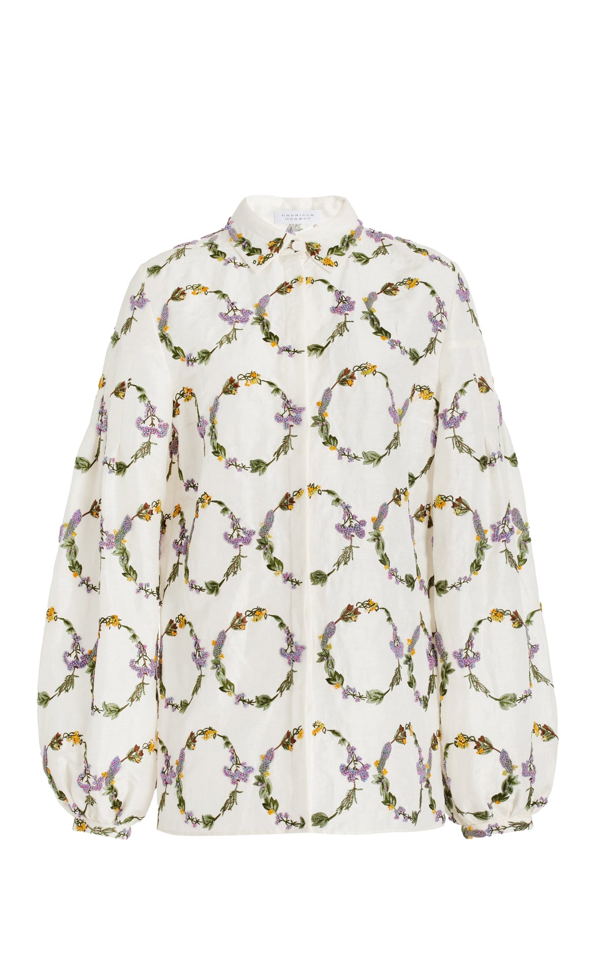 Selene Shirt en ivoire saphos flowers