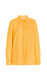 Cruz Shirt en fluorescent orange lin d’aloès popeline de chemise