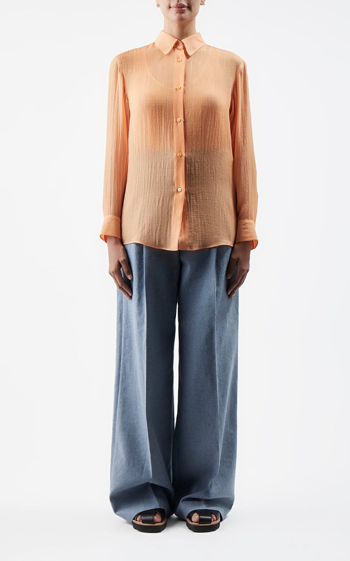 Fluorescent Orange / Chemise Ferrara en cachemire - Fluorescent Orange