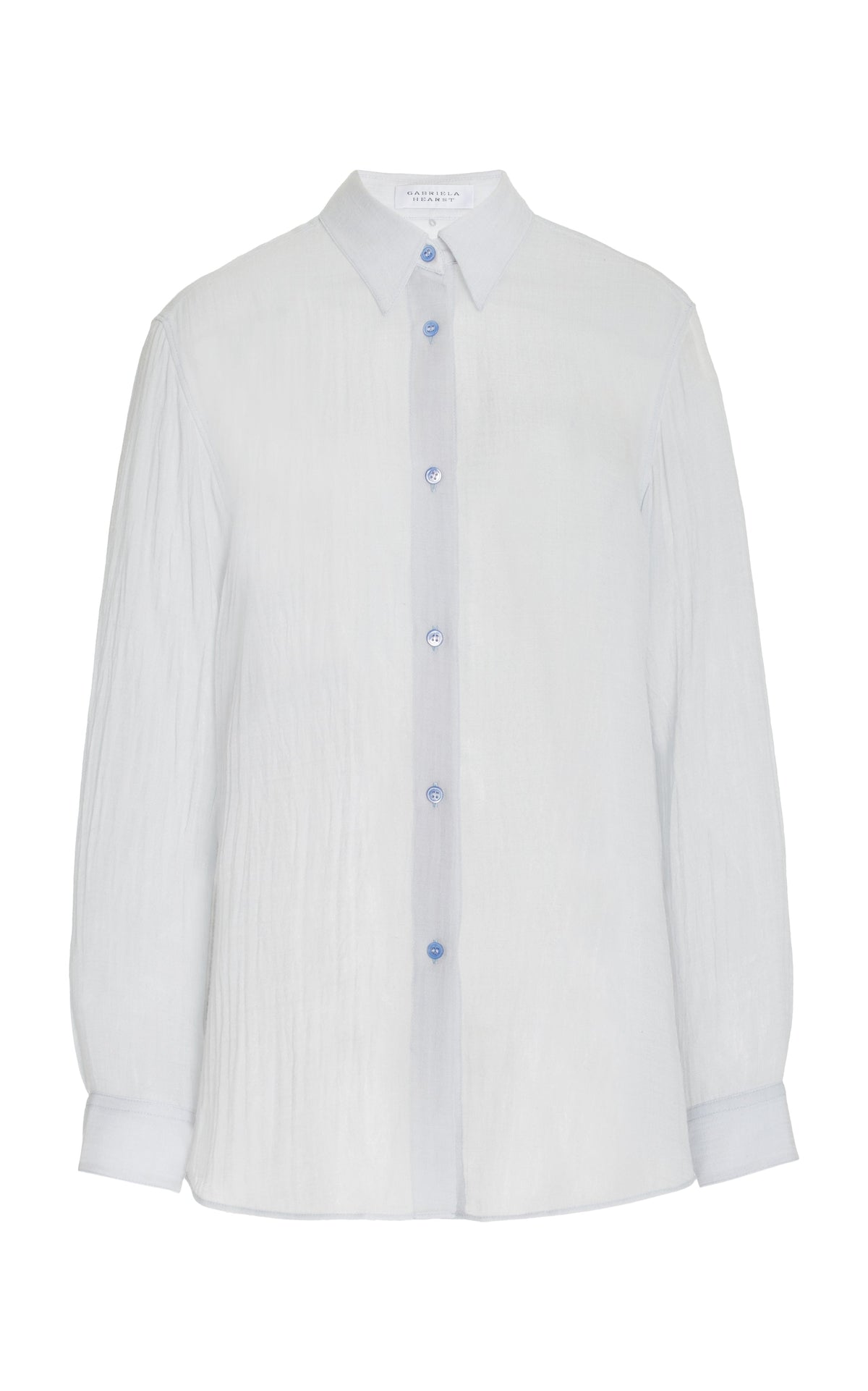 Ferrara Shirt en bleu clair cachemire soie gauze