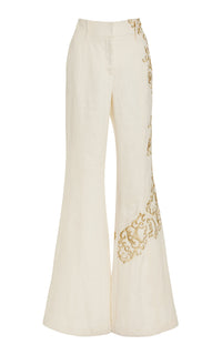 Ivory / Pantalon Rhein en lin - Ivory