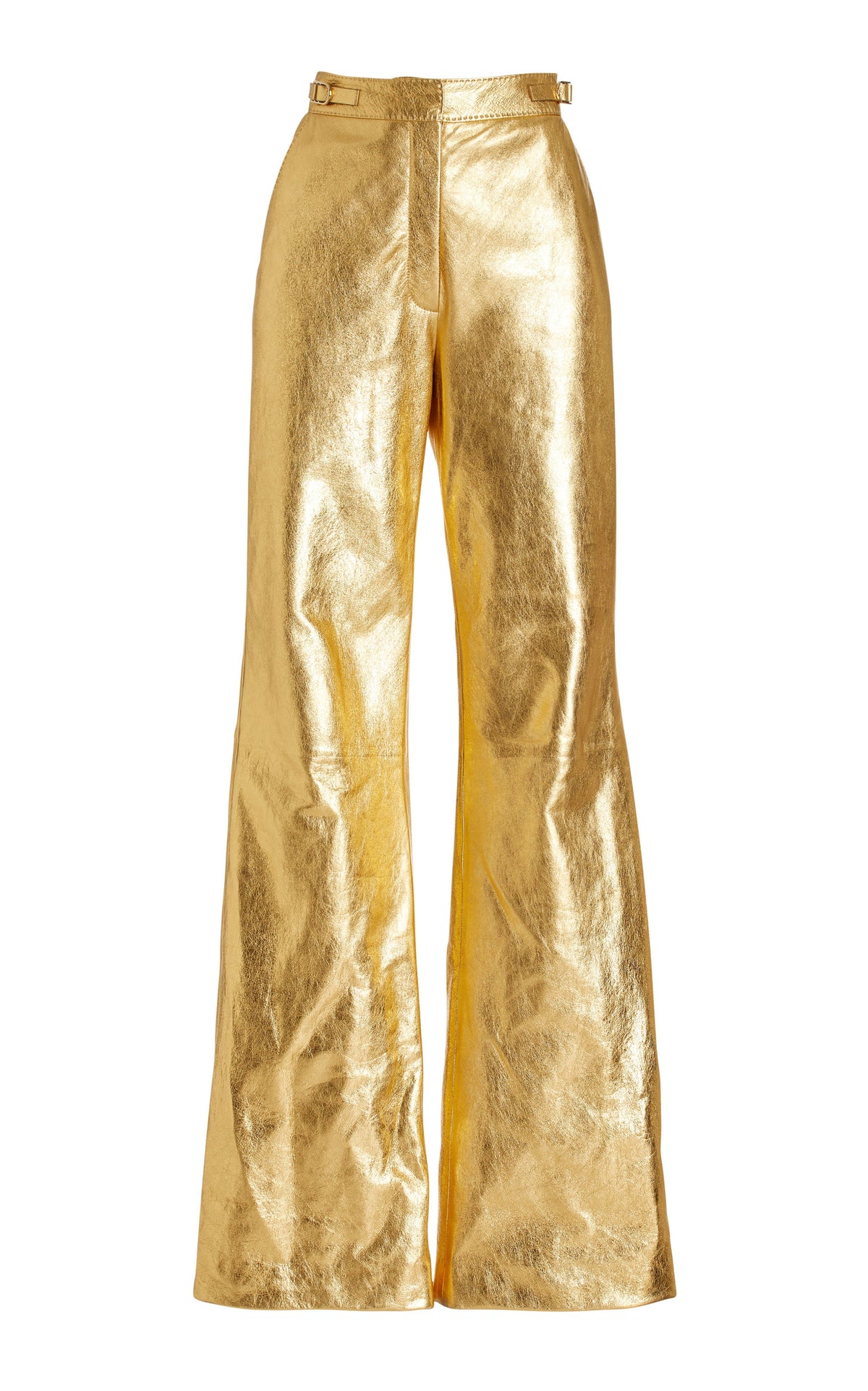 Vesta Pant en or métallisé nappa cuir
