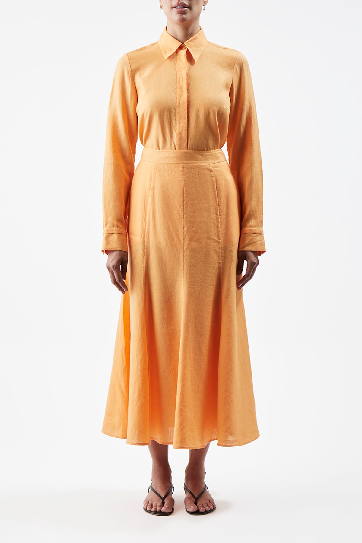 Fluorescent Orange / Jupe Tate en lin - Fluorescent Orange