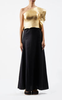 Cleis Dress en noir soie cady