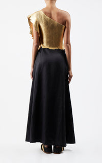 Cleis Dress en noir soie cady