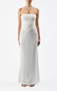 Ivory / Robe asymétrique Penna en laine - Ivory
