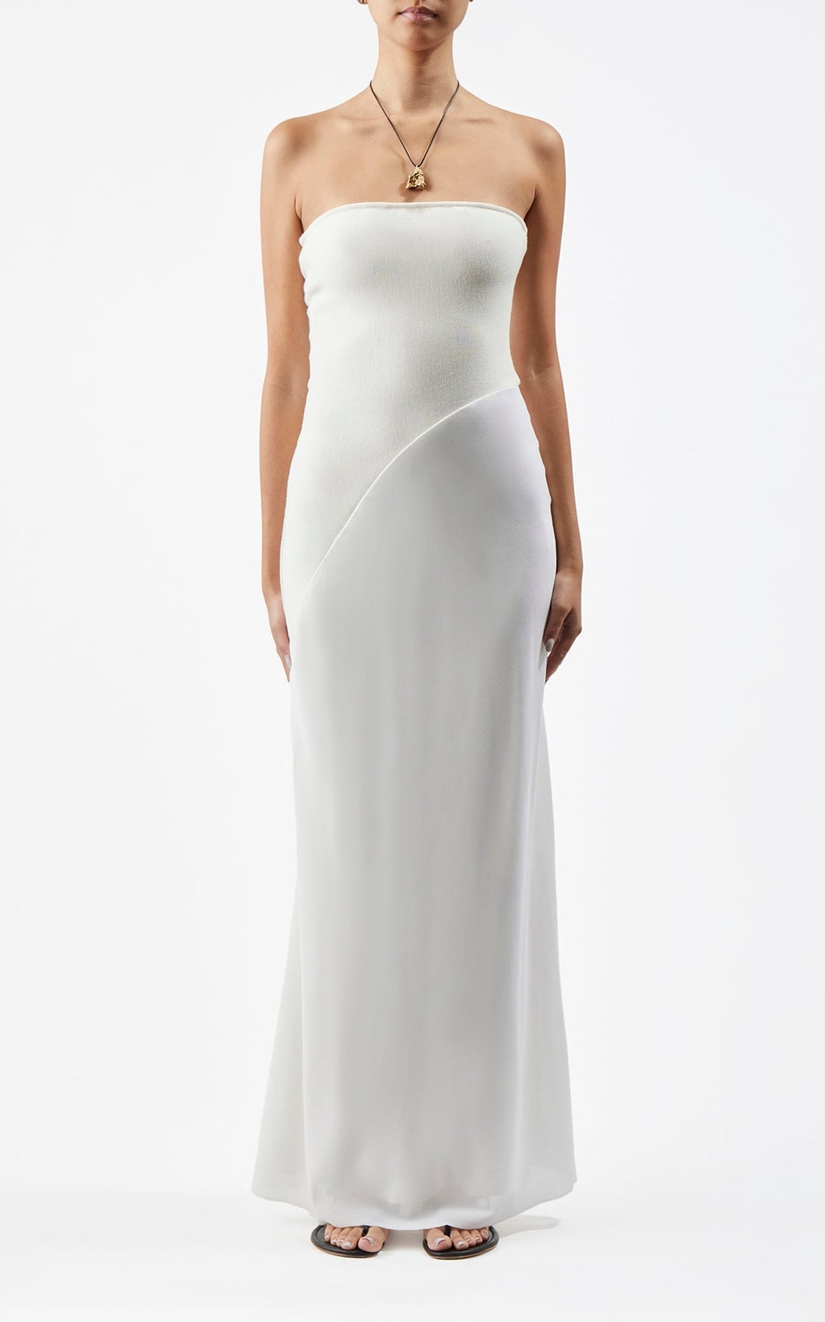 Ivory / Robe asymétrique Penna en laine - Ivory