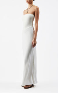 Ivory / Robe asymétrique Penna en laine - Ivory