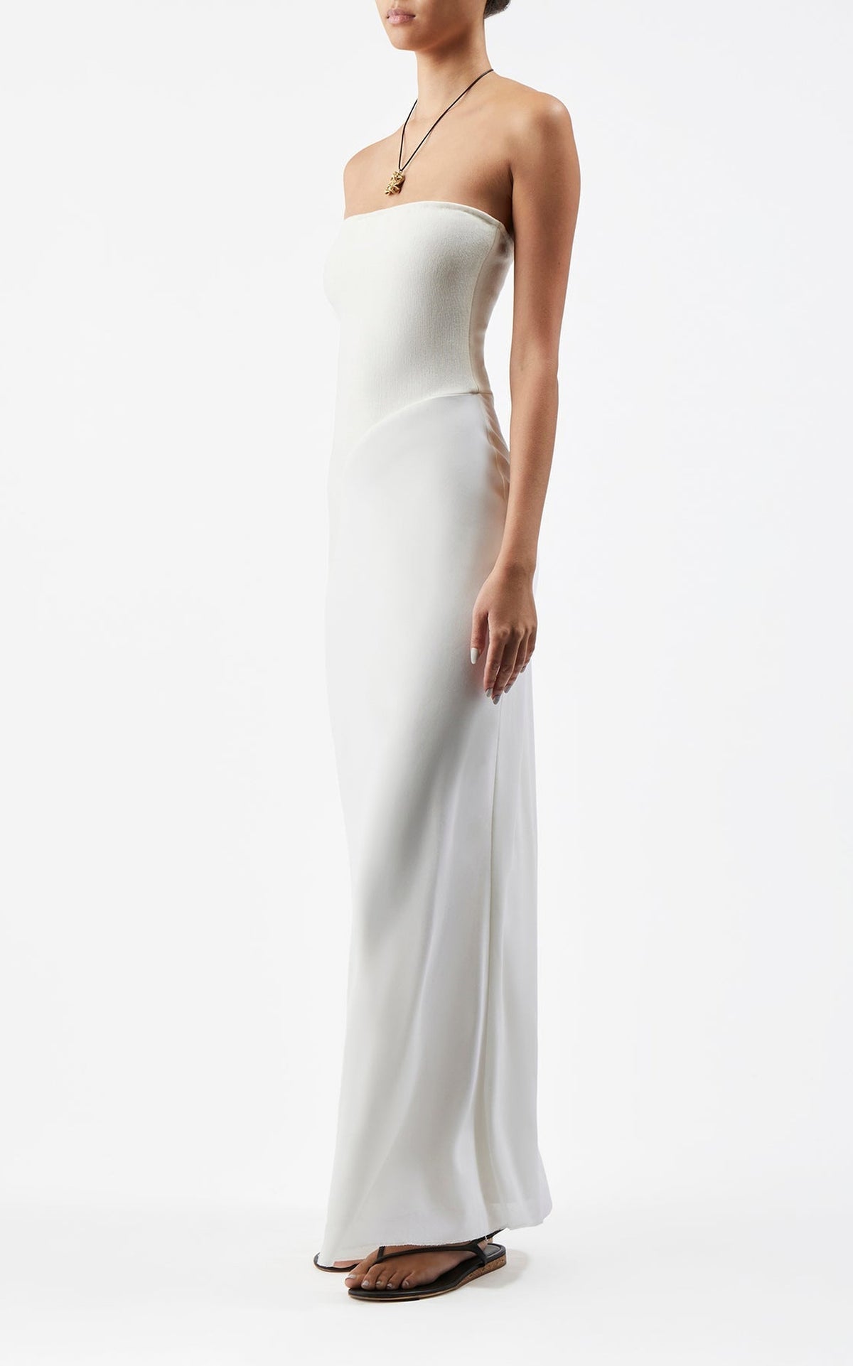 Ivory / Robe asymétrique Penna en laine - Ivory