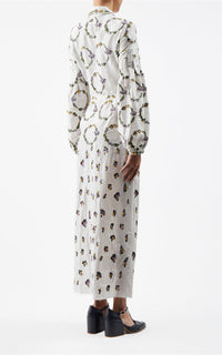 Mauri Dress en ivoire flammé lin soie