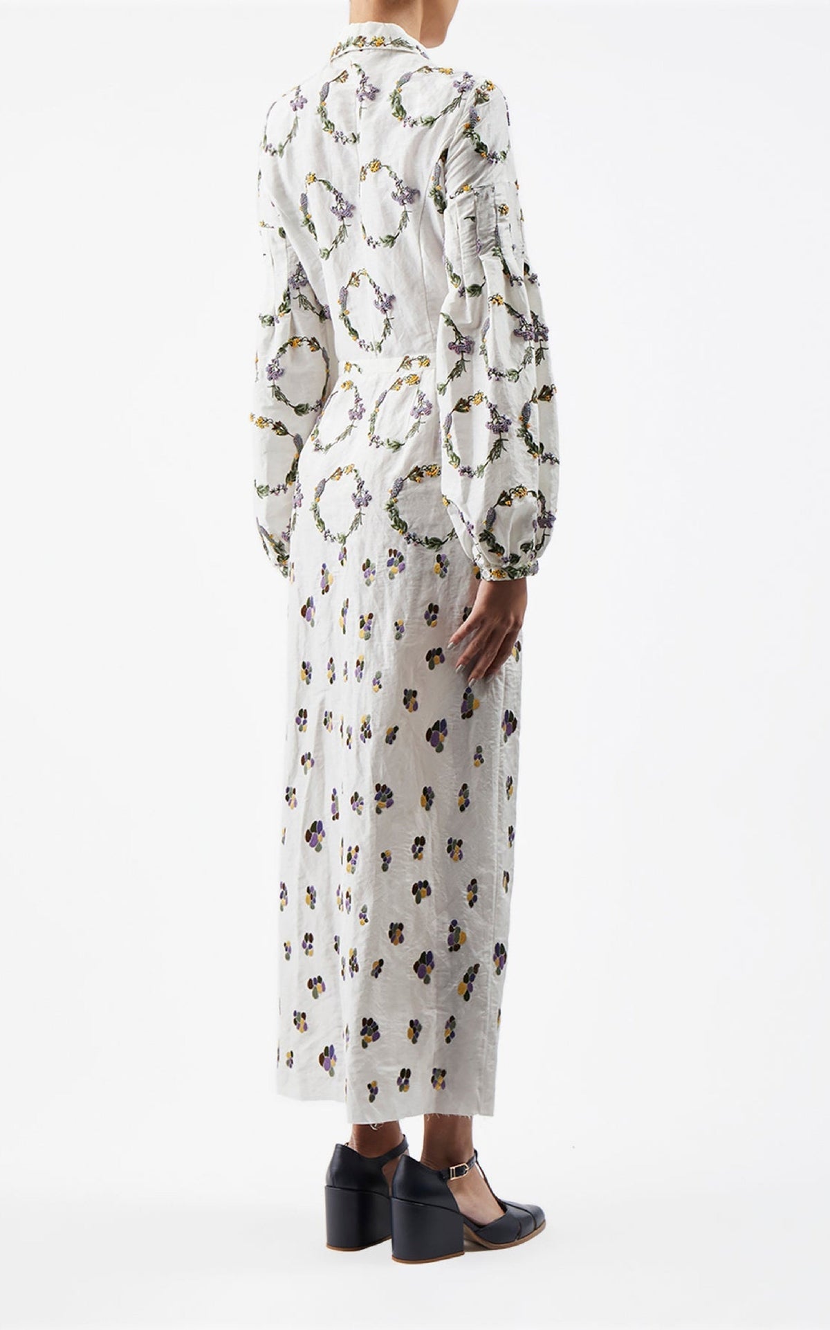 Mauri Dress en ivoire flammé lin soie