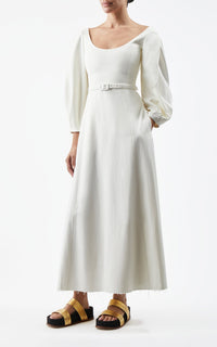 Mena Dress en ivoire eco friendly washed soie