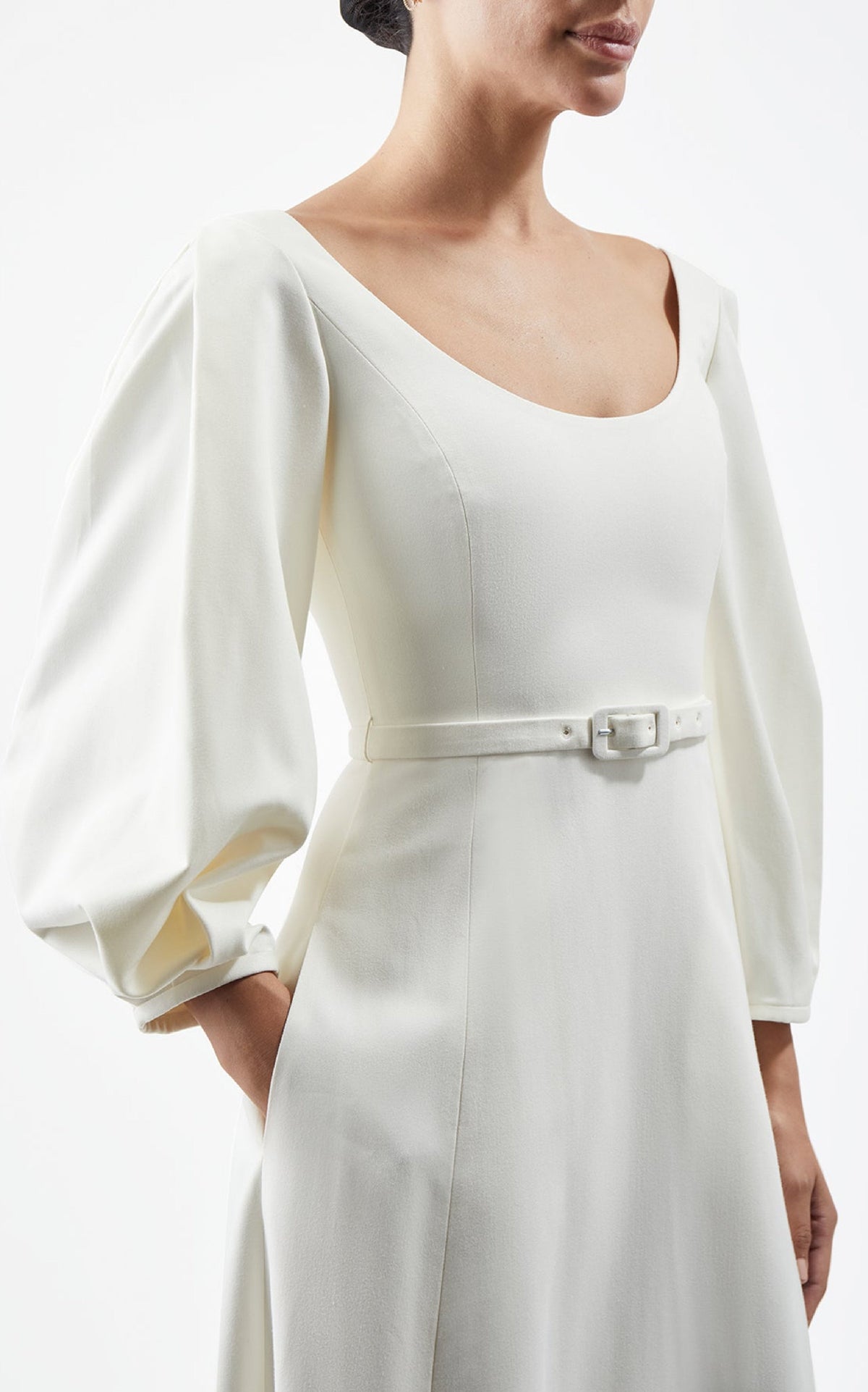 Mena Dress en ivoire eco friendly washed soie
