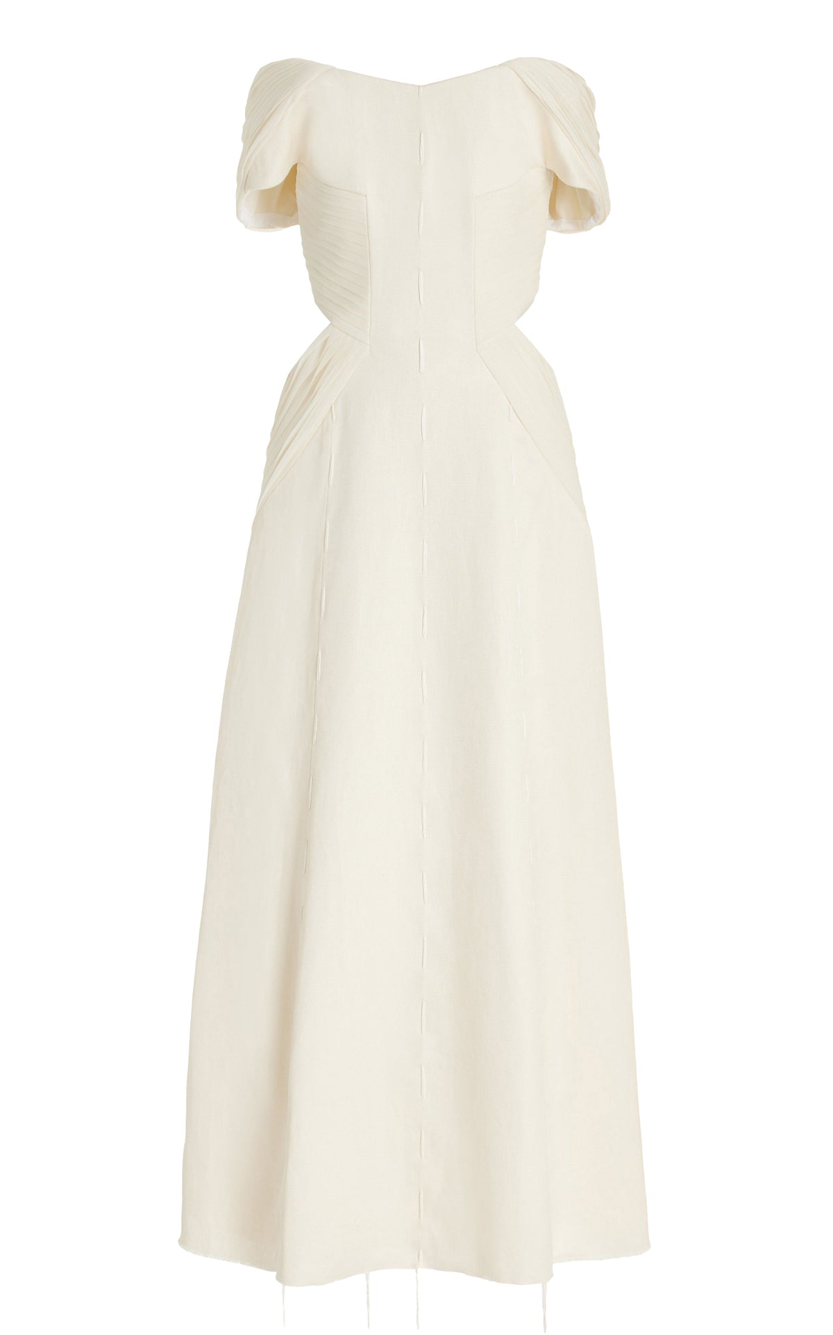 Erinna Dress en ivoire textured lin sub