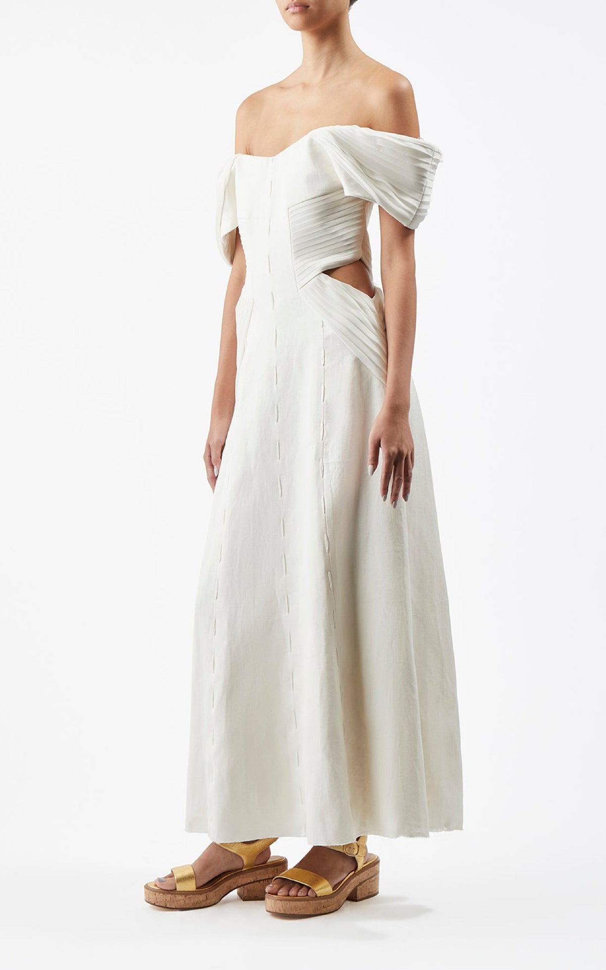 Ivory / Robe Erinna en lin - Ivory