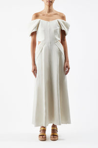 Ivory / Robe Erinna en lin - Ivory