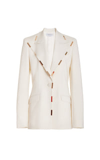 Leiva Blazer W/ Gold Bars en ivoire sportwear laine
